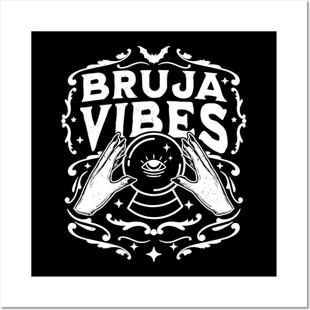 Bruja Vibes Mexican Witch Halloween Witchy Retro Vintage Wall Art by OrangeMonkeyArt